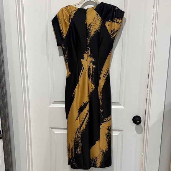 Donna Karan Black and Gold Midi Dress - Picture 5 of 7